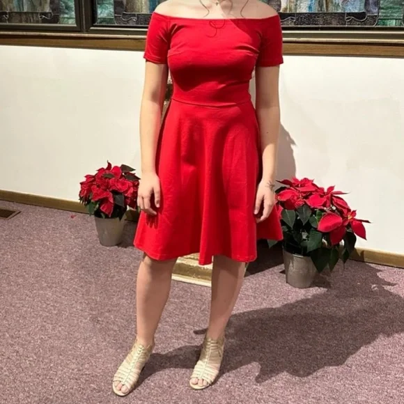 🩷Sarin Mathews off the shoulder figure flattering dress!! - Picture 2 of 5